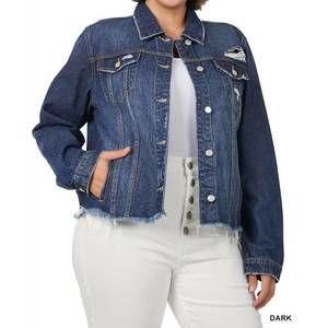 NEW ZENANA playin' it cool denim jacket in dark wash